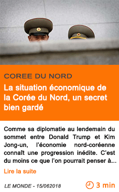 Economie la situation economique de la coree du nord un secret bien garde