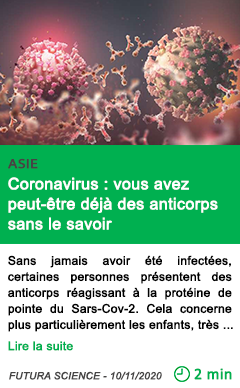 Science coronavirus vous avez peut e tre de ja des anticorps sans le savoir