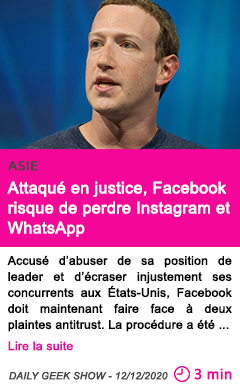 Societe attaque en justice facebook risque de perdre instagram et whatsapp