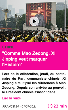 Societe comme mao zedong xi jinping veut marquer l histoire