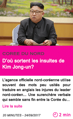 Societe d ou sortent les insultes de kim jong un