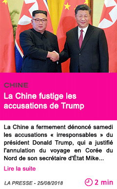 Societe la chine fustige les accusations de trump